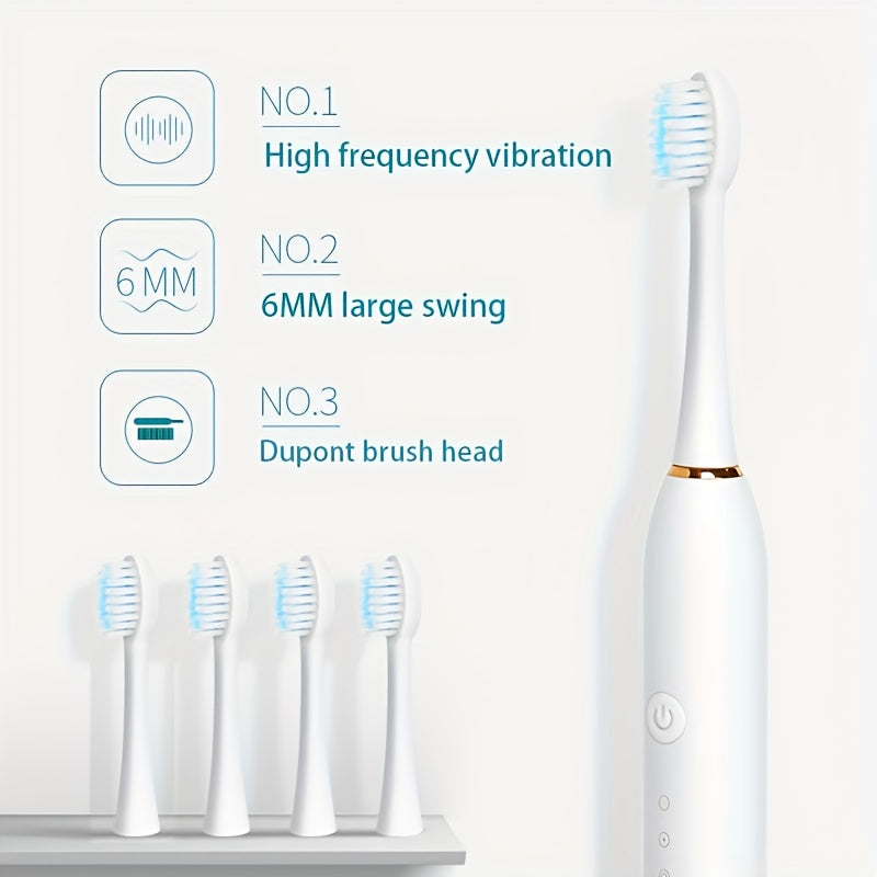Electric Water Flosser and Sonic Toothbrush Set for Adults with 4 Brush Heads