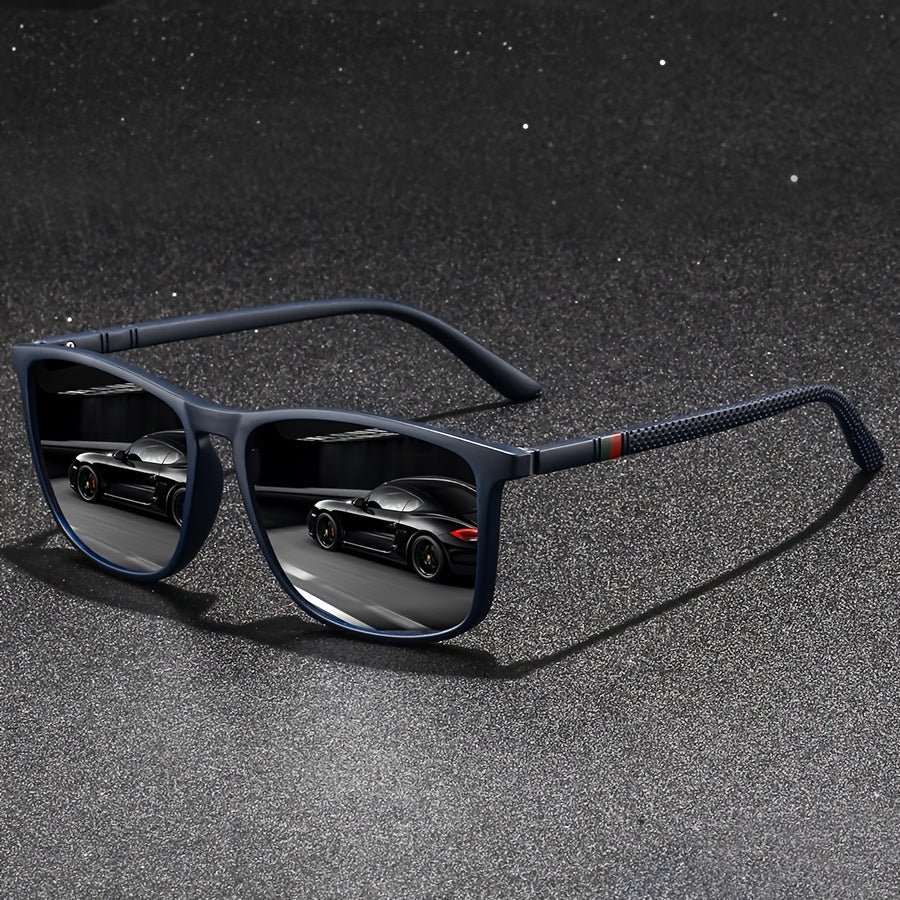 Vintage Square Sunglasses for Men and Women Polycarbonate Frame Summer Beach Driving Fishing