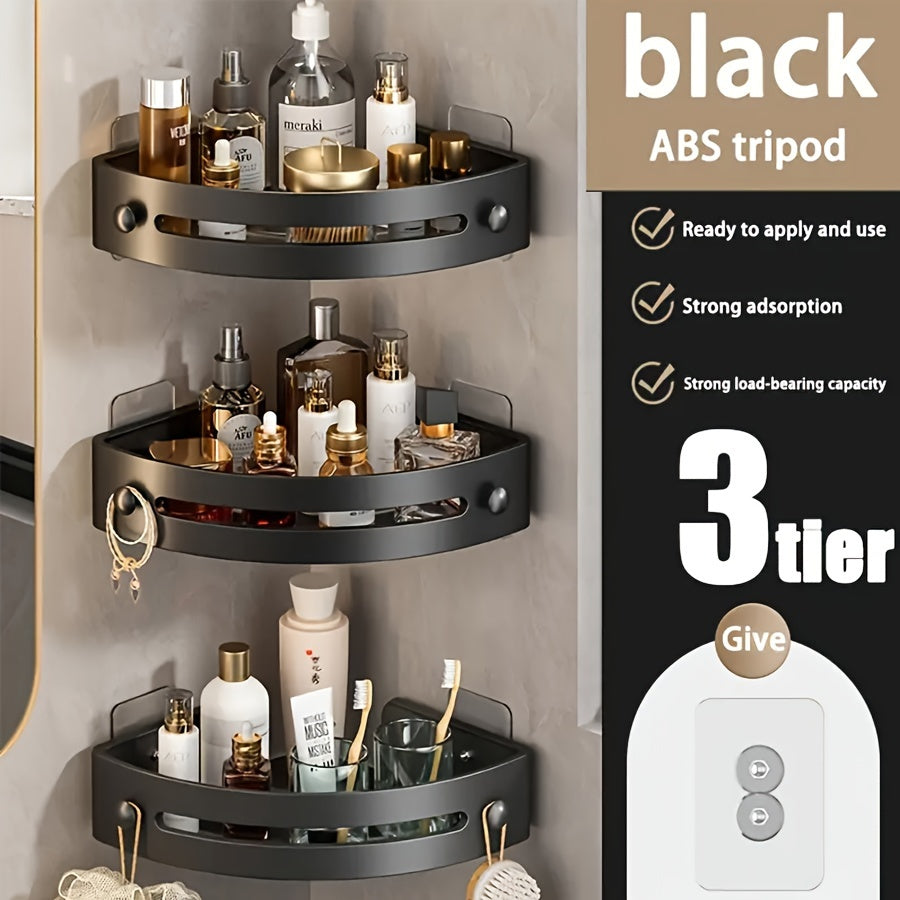 Plastic Corner Shower Caddy with Strong Suction No Drilling Bathroom Organizer