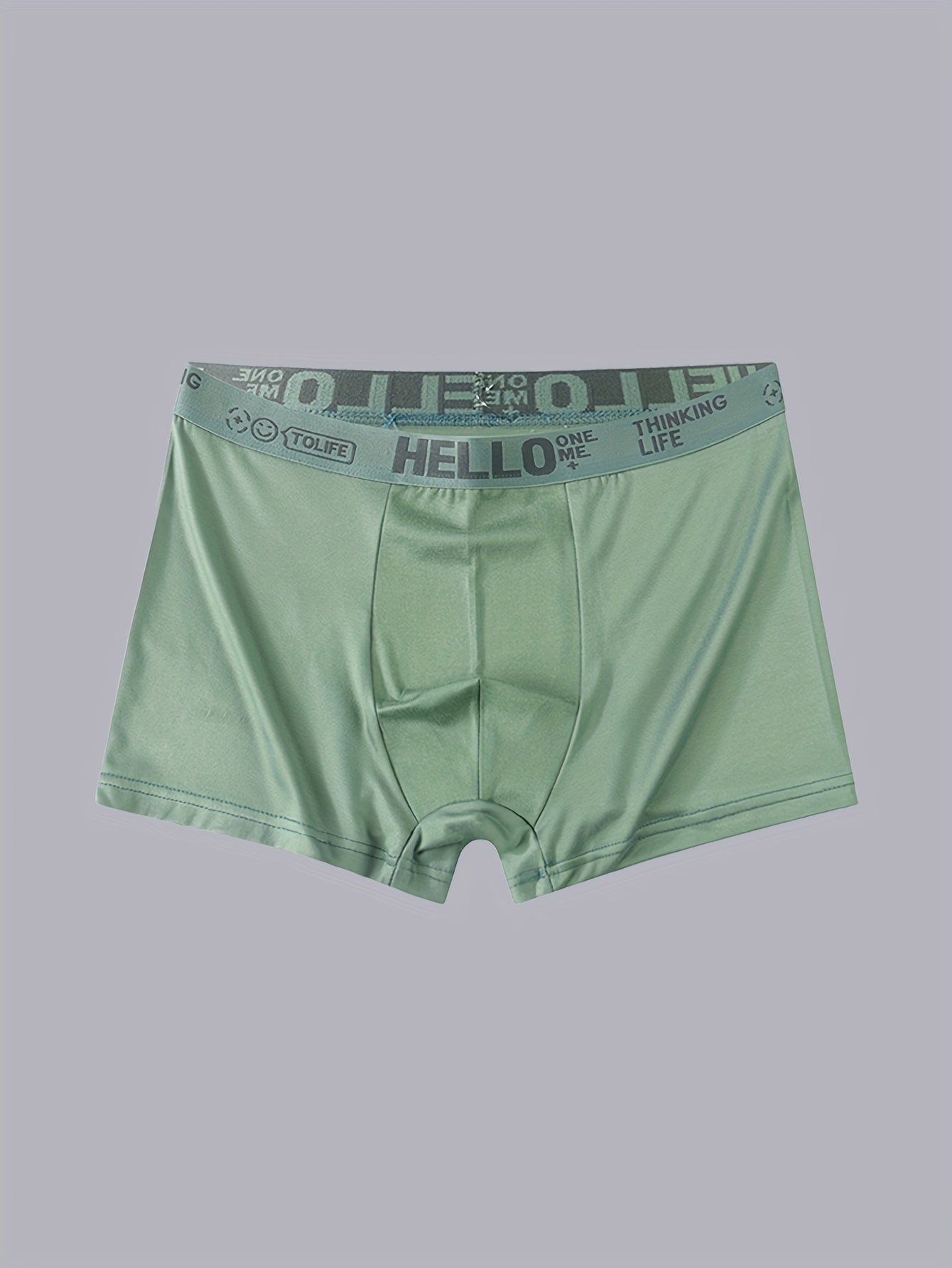 Men's Breathable Polyester Knit Boxer Briefs 4-Pack Quick-Dry Casual Solid