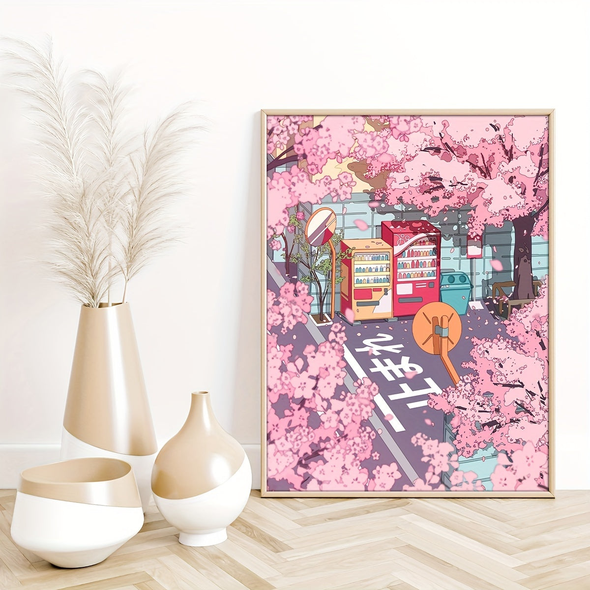 Japanese Sakura Anime Wall Art Set for Preppy Room Decor Canvas Posters