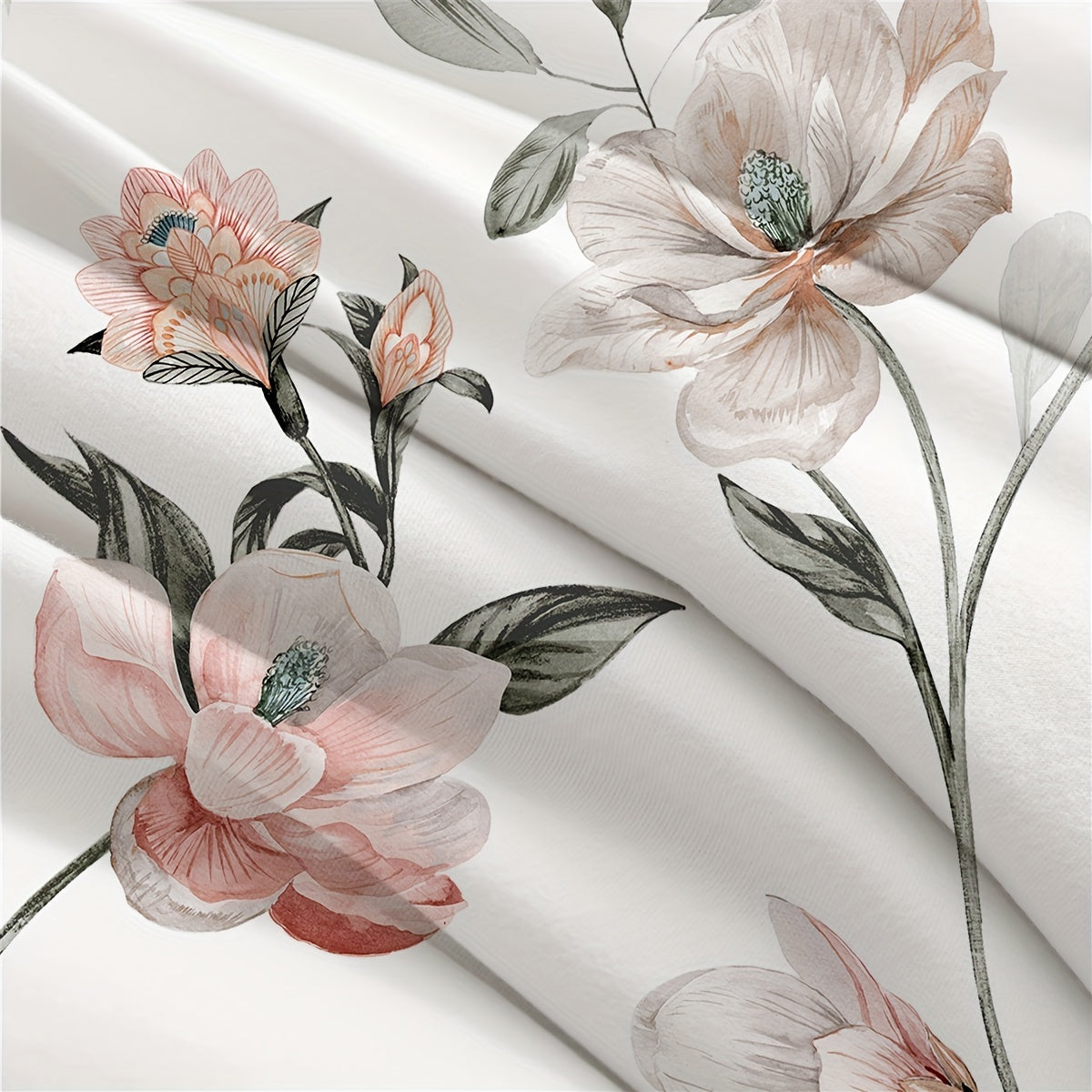 Flower Duvet Cover Set 2/3 Pieces All-Season Washable Skin-Friendly Bedding
