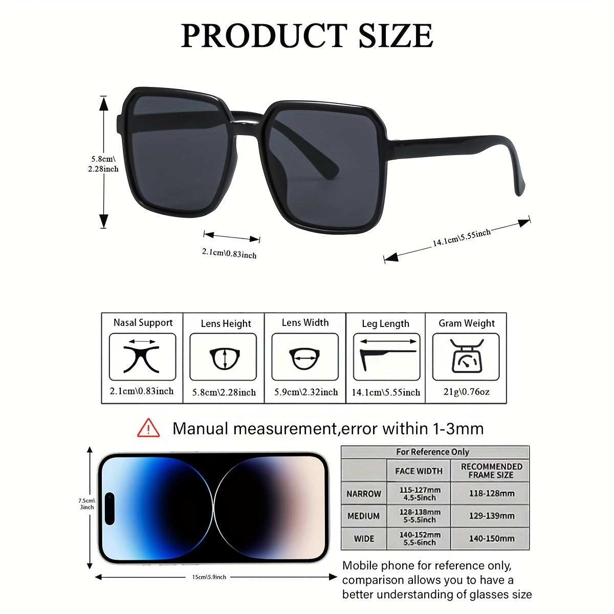 12 juft shaxsiylashtirilgan oltin qoplamali zanjirli ma'bad ko'zoynaklari, 6 juft katta kvadrat ramkali dopamin rangidagi moslashuv ko'zoynaklari va to'plamda jami 12 juft ko'zoynak.