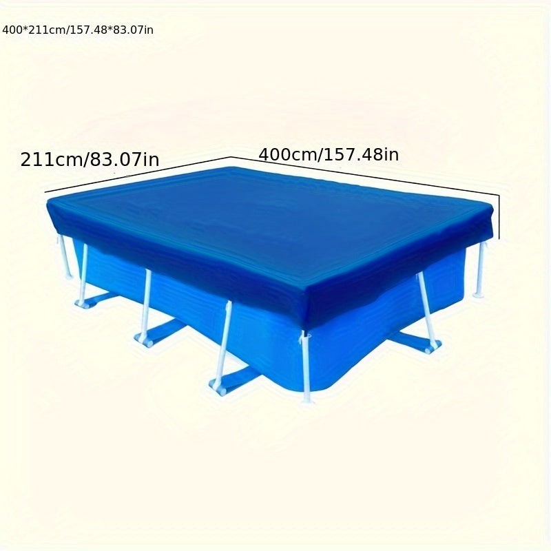 Blue Square Pool Cover with Frame UV Protection Safety for Above Ground Pools