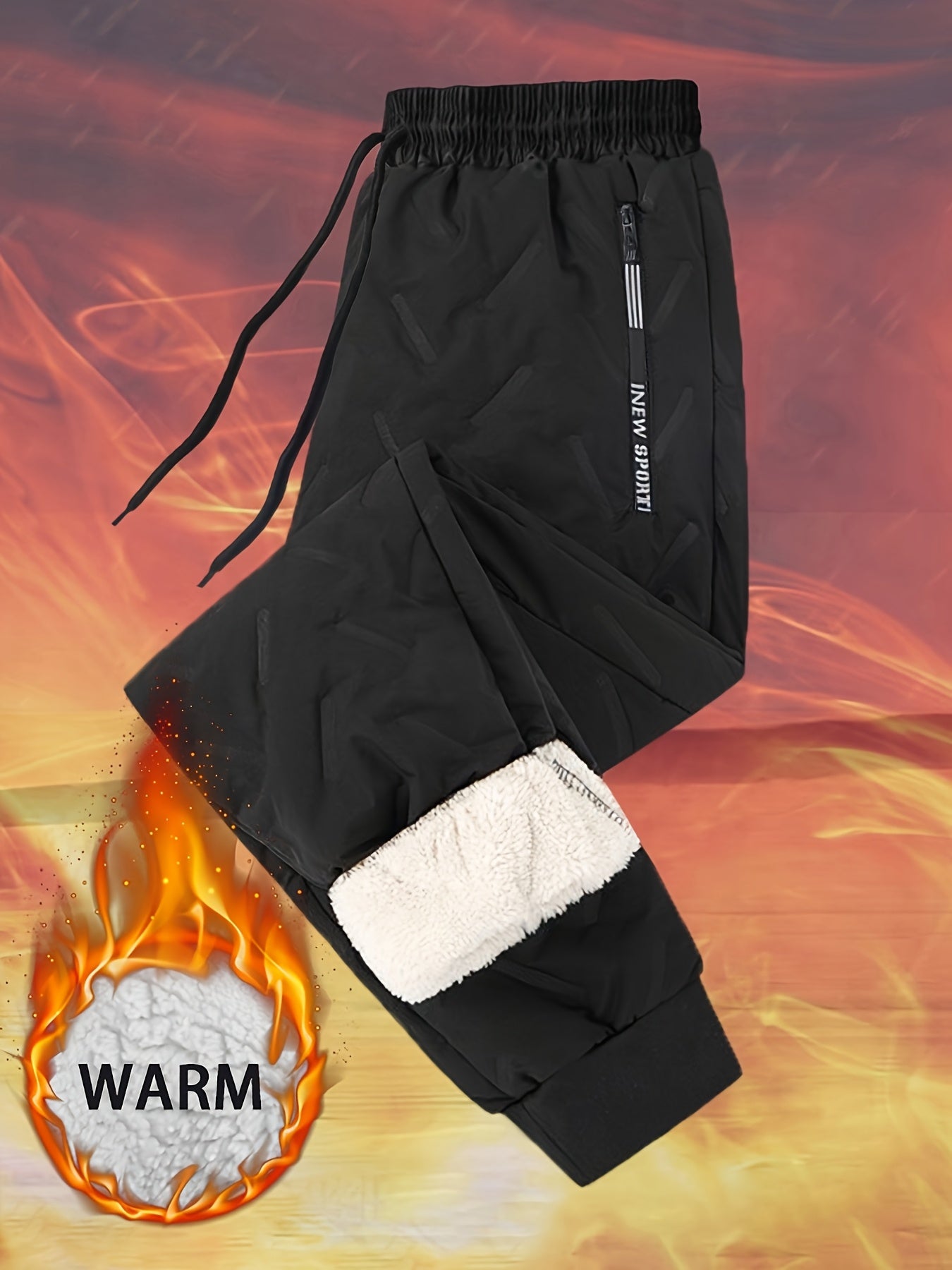 Women's Plus Size Winter Pants Thermal Flared Trousers Black Fluffy Warm