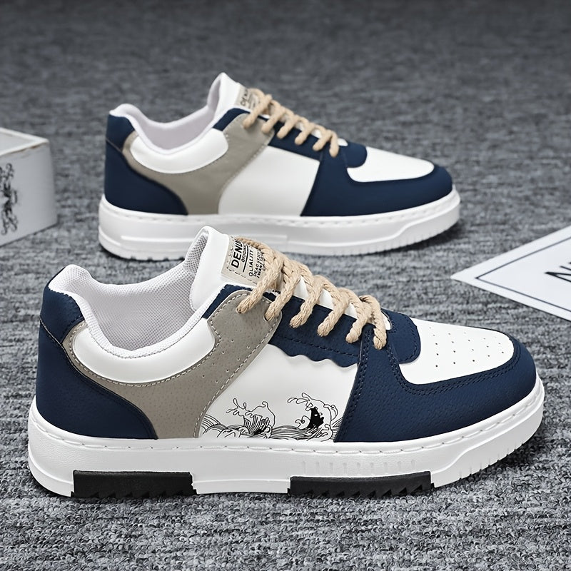 Men's Casual Sneakers with PVC Sole Breathable Fabric Low Top for Hiking and Daily Wear