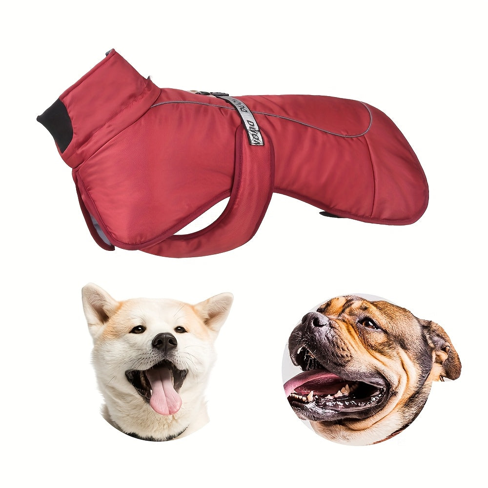 Waterproof Windproof Dog Jacket with Fleece Lining for Small to Large Breeds