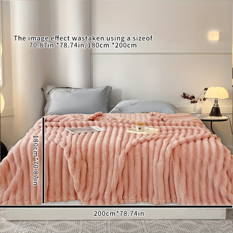 Faux Fur Throw Blanket Ultra-soft Snug for Sofa Bed and Home Decor