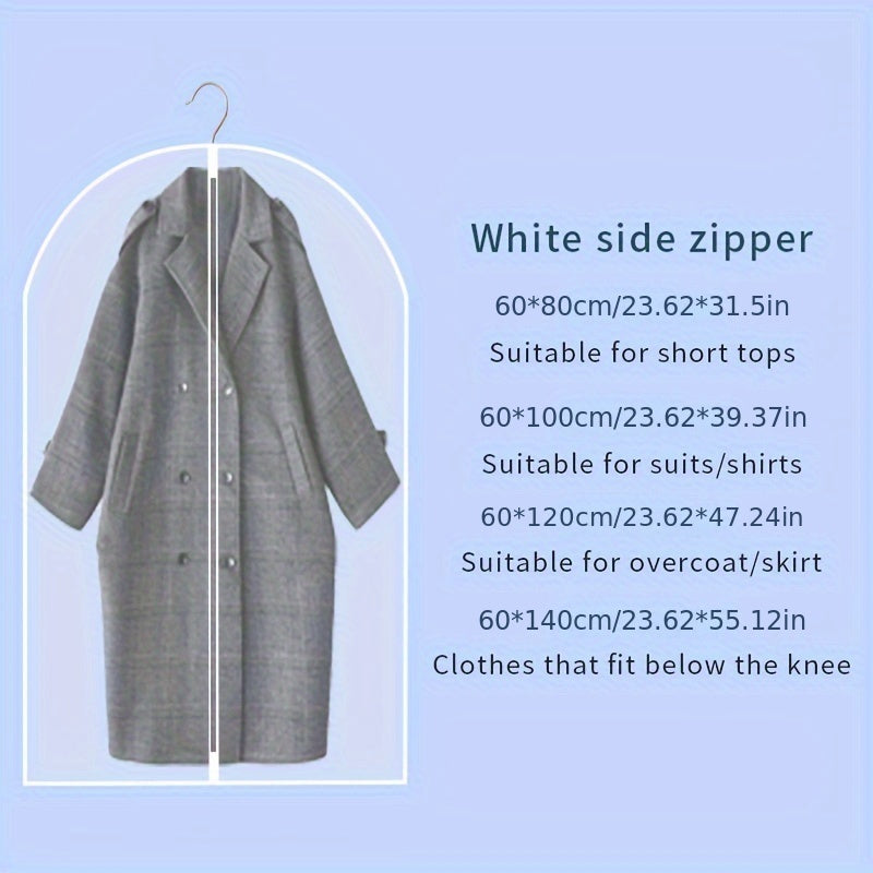 Transparent PEVA Garment Bag with Hanging Hook for Suit Dress Coat Storage