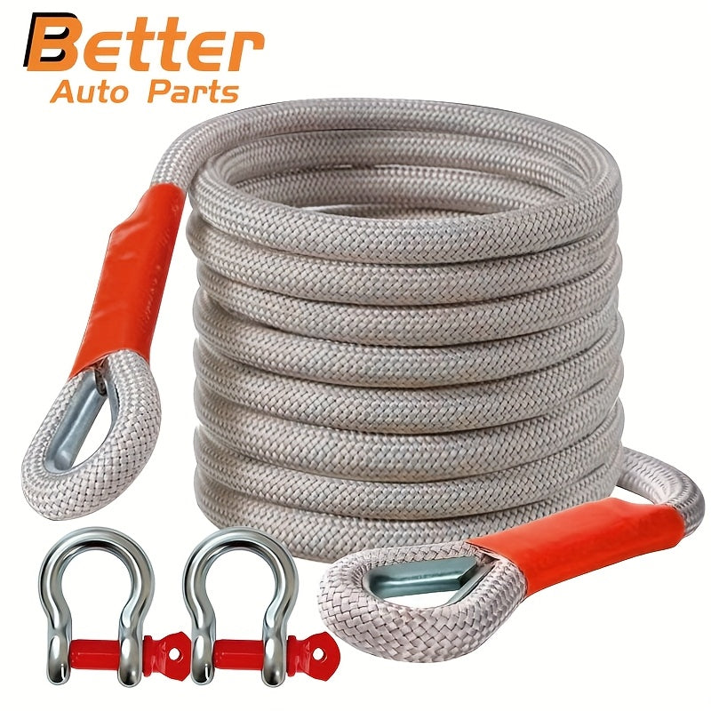 Og'ir yuk Polyamid Tov Rope Seti Off-Road Qayta tiklash uchun SUV transport vositasi bilan po'latdan yasalgan kancalar bilan