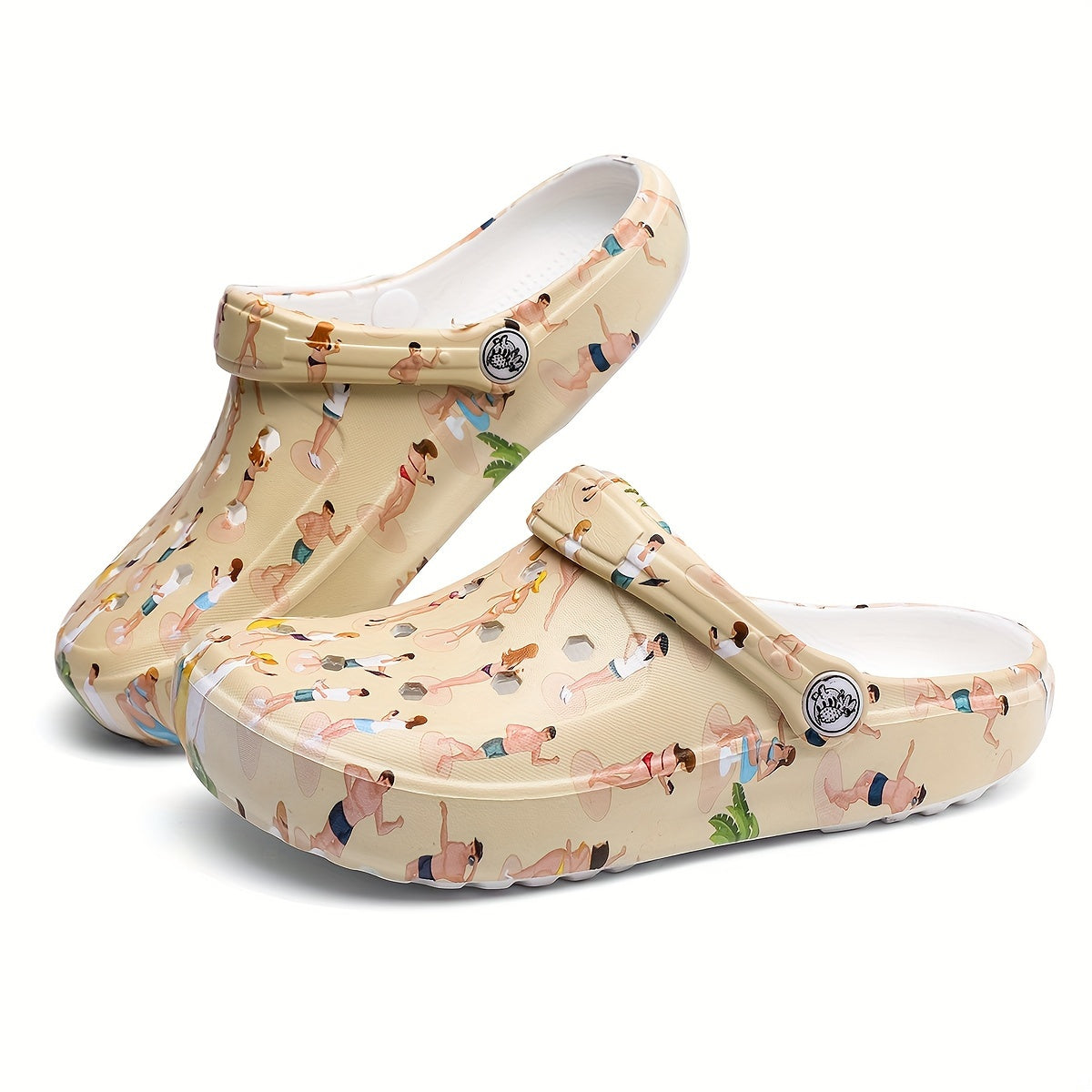 Women's EVA Clogs Slip-On Garden Shoes with Floral Leopard Patterns