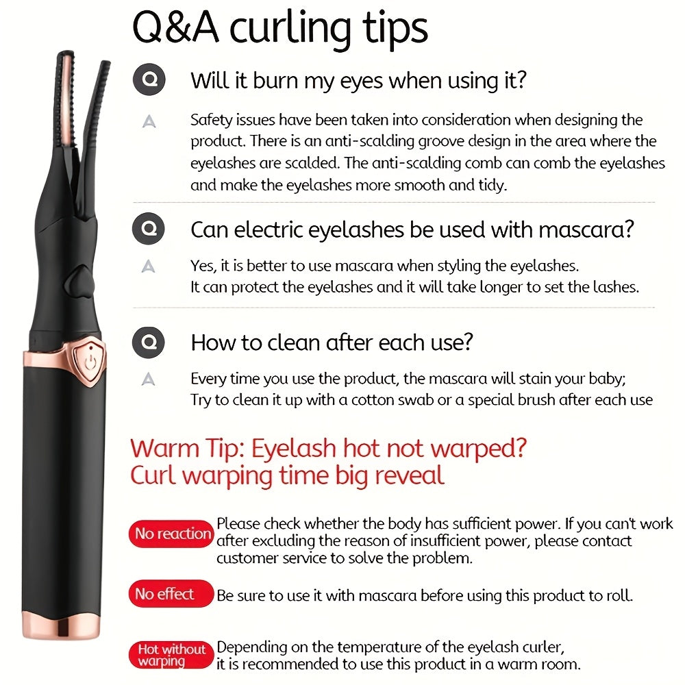 Портативный электрический щипцы для ресниц USB-заряжаемый мини-инструмент красоты для женщин