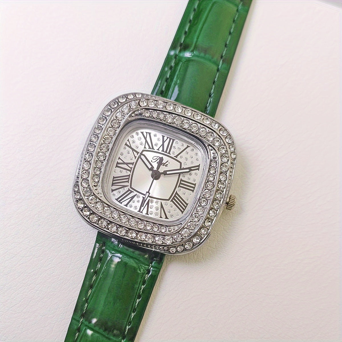 Women's Quartz Watch Square Face PU Leather Strap Alloy Pointer Gift for Mom or Girlfriend