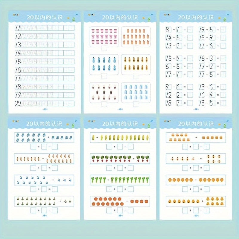 Early Childhood Education Activity Books for Ages 3+ with Number Recognition and Math Practice