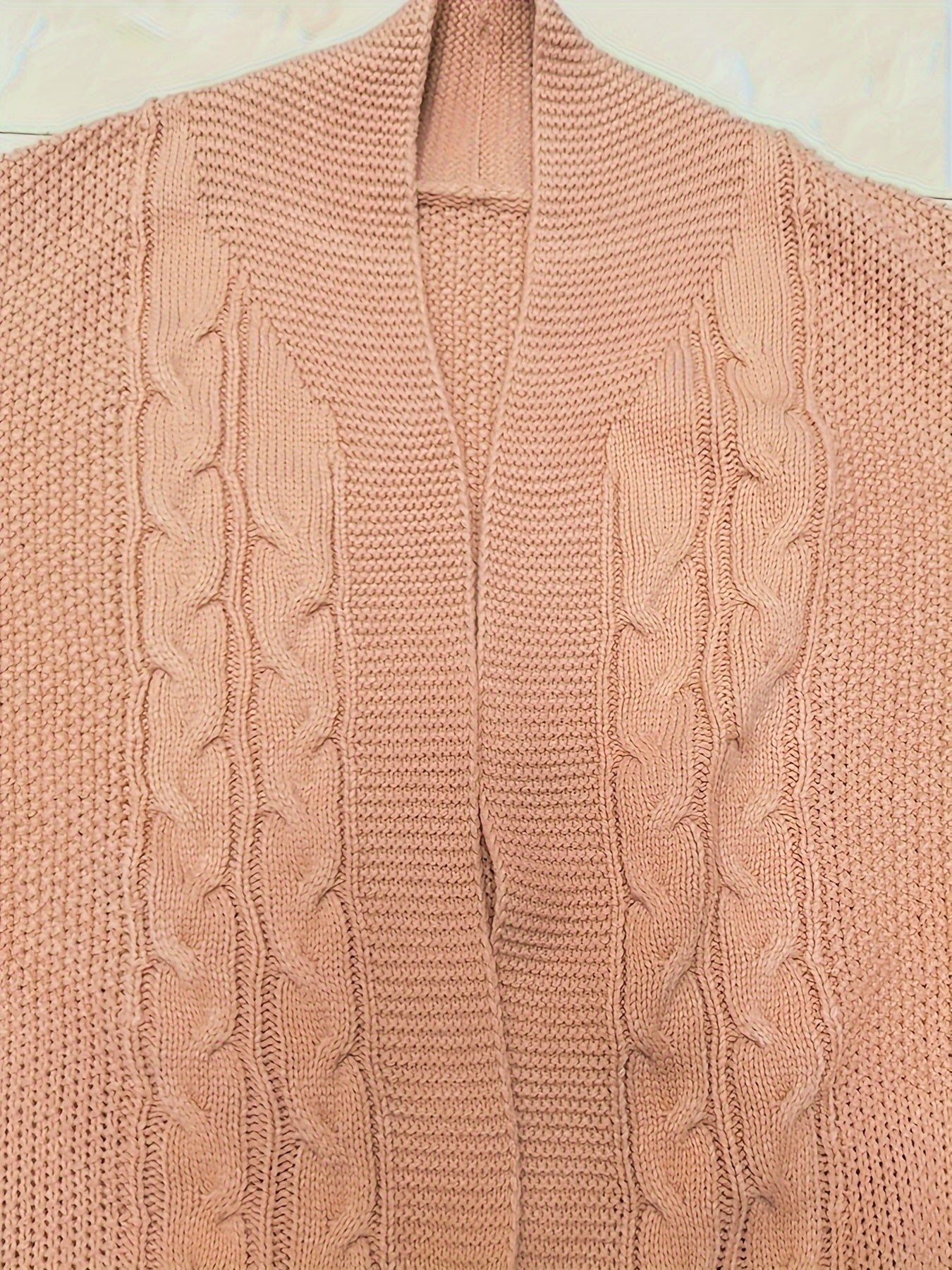 Men's Plus Size Cable Knit Cardigan Coat Long Sleeve Solid Color Fall Winter