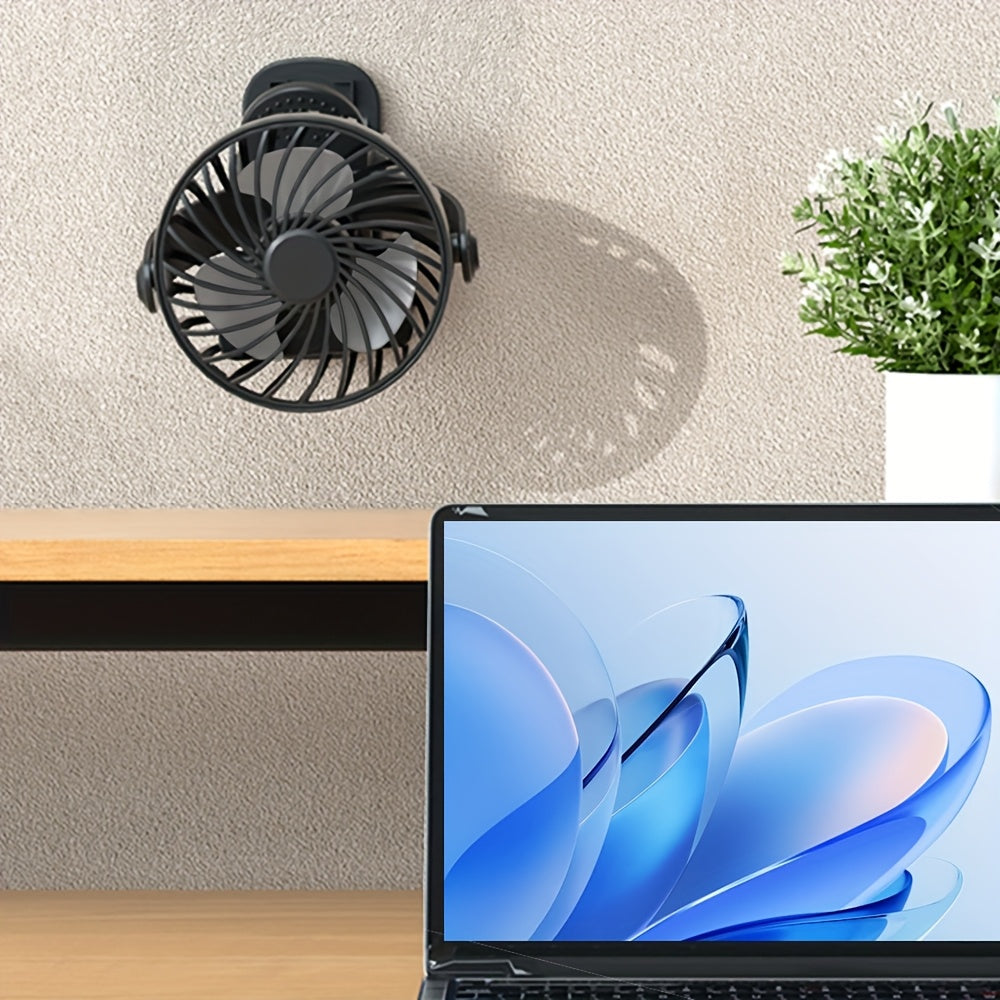 USB Desktop Fan Silent Powerful Airflow Stylish Design for Bedroom Office