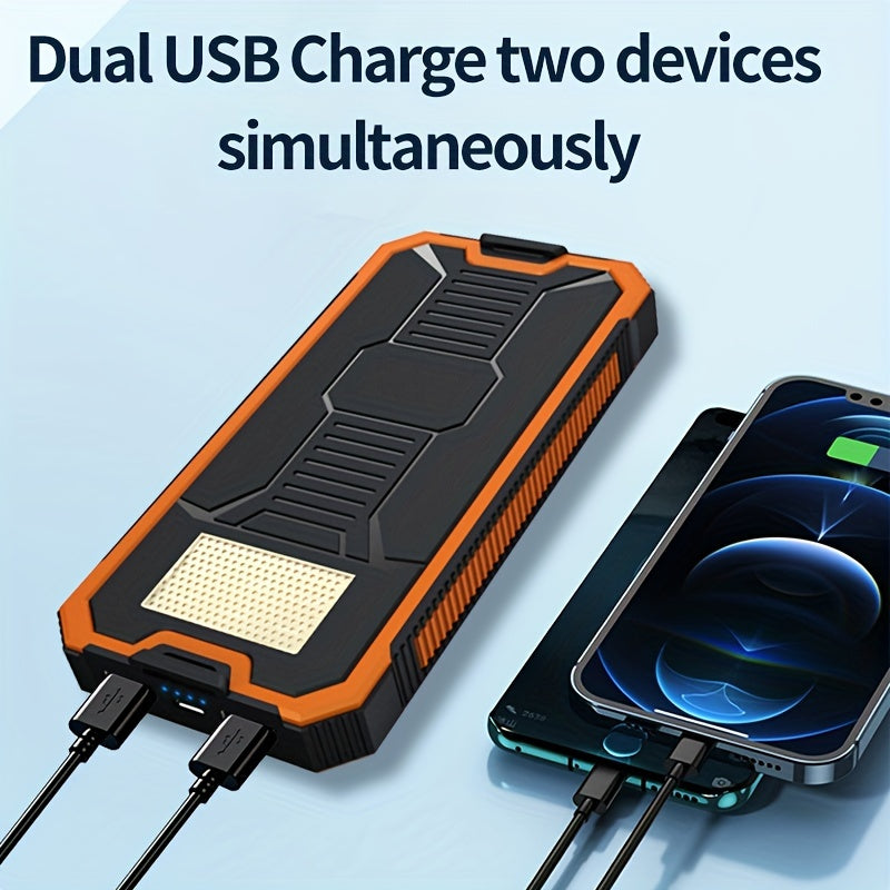 10,000mAh portativ quvvat banki, ikki USB zaryadlovchi, LED chiroq, Microusb qayta zaryadlanadigan litiy polimer batareyasi