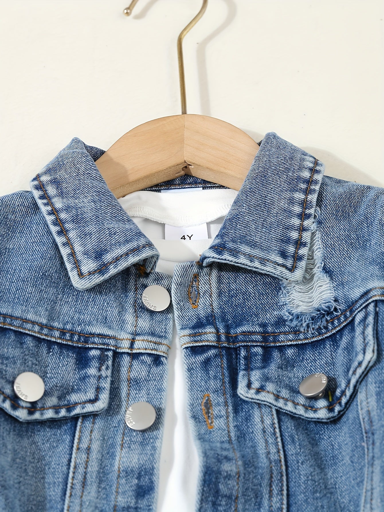 Детский комплект из джинсовой ткани для мальчиков: футболка с длинным рукавом, рваные джинсы, осень-зима, повседневный стиль