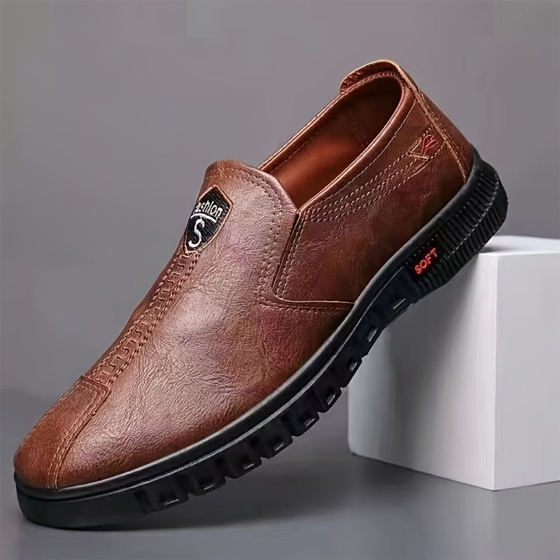 Men's Slip-On Loafers All-Season Solid Color Comfortable Non-Slip Rubber Sole