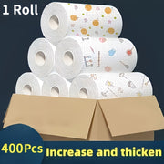 400 piezas de toallas de papel para cocina lavables, absorbentes, antiadherentes, rollo de aceite duradero, poliéster