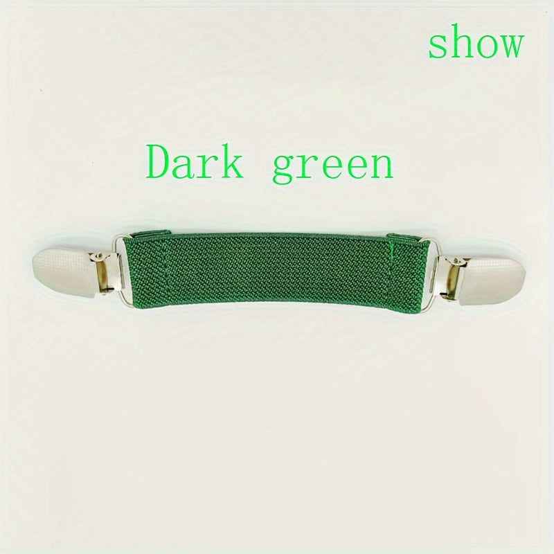 Set of 2 Nylon Elastic Bed Sheet Straps with Anti-Slip Clips for Secure Fit