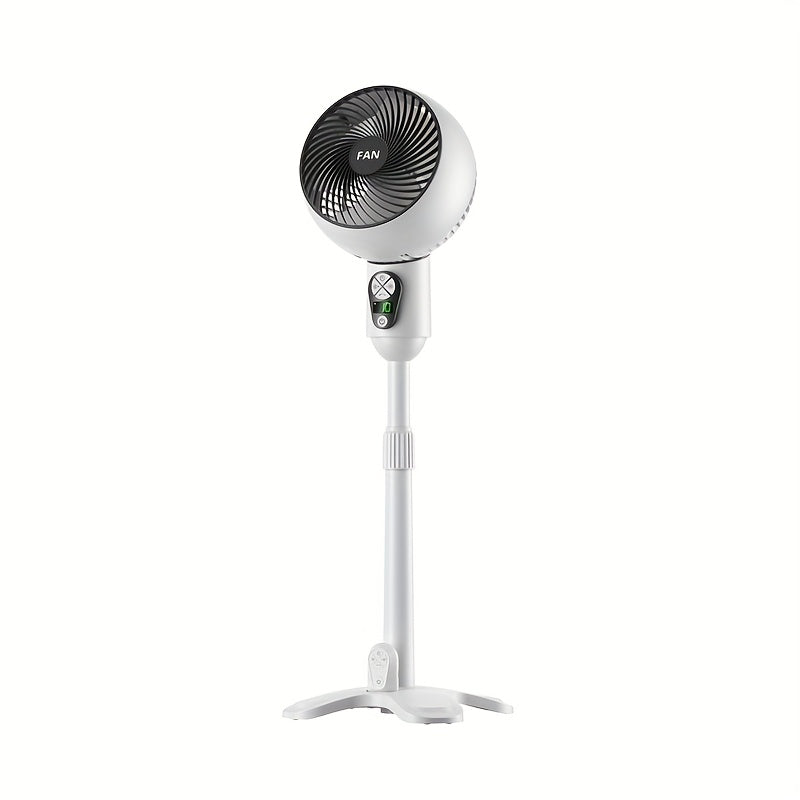 Digital Display Floor Fan with Remote Control Adjustable Height USB Powered Indoor Outdoor