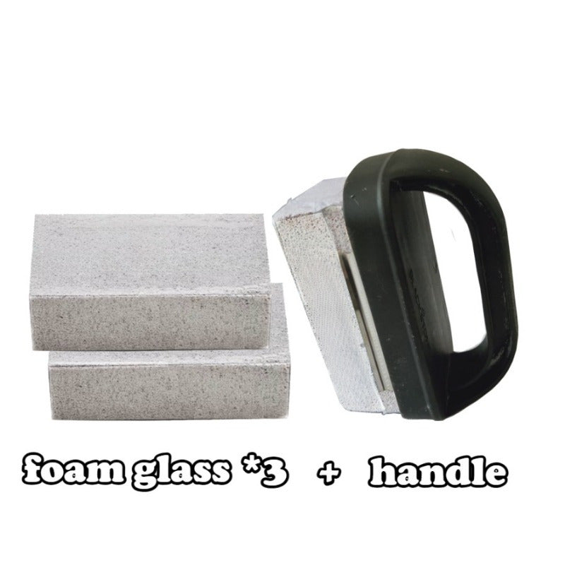 Portable Barbecue Grill Cleaning Brush Set with Pumice Stone and Handle