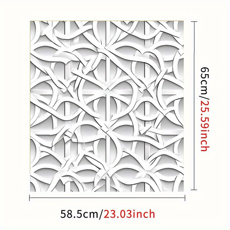 Oq geometrik reliefli suv o'tkazmaydigan PVC idish-tovoq magnit 58.5x65 sm uchun muzlatgich, kir yuvish mashinasi