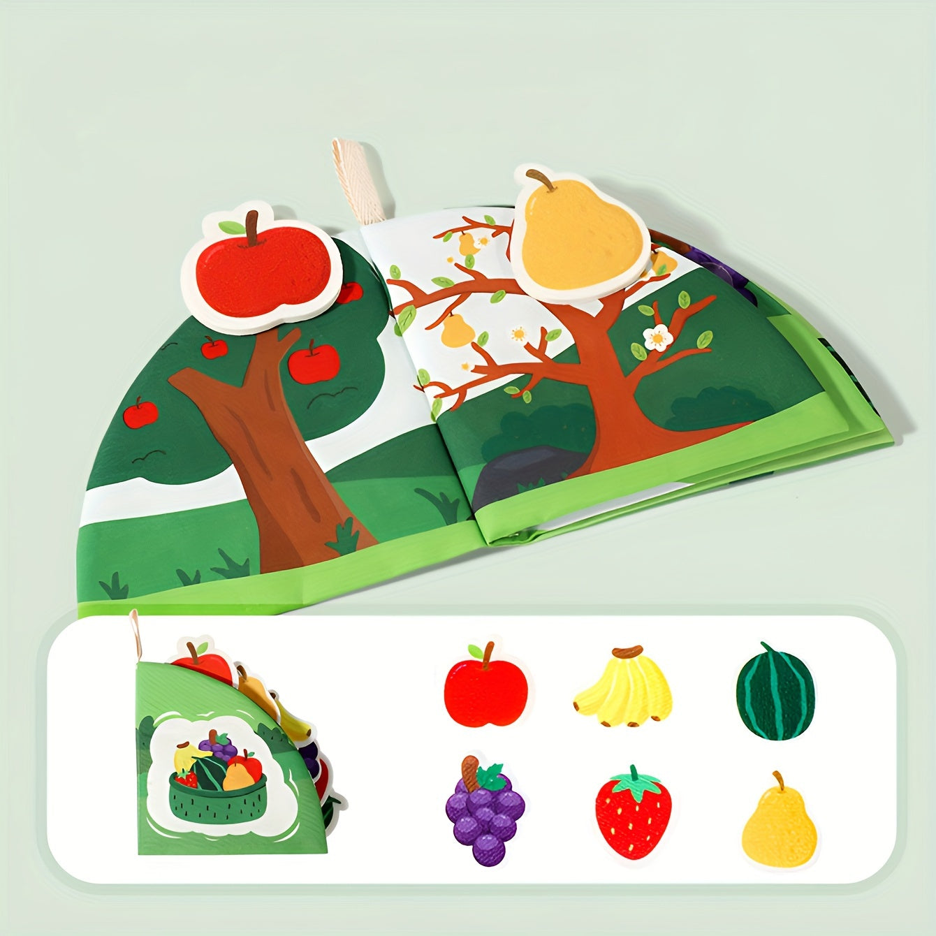 Children's Tear Book Toy with Stickers and Pictures for Cognitive Development Age 0+ Polyester Mixed Color