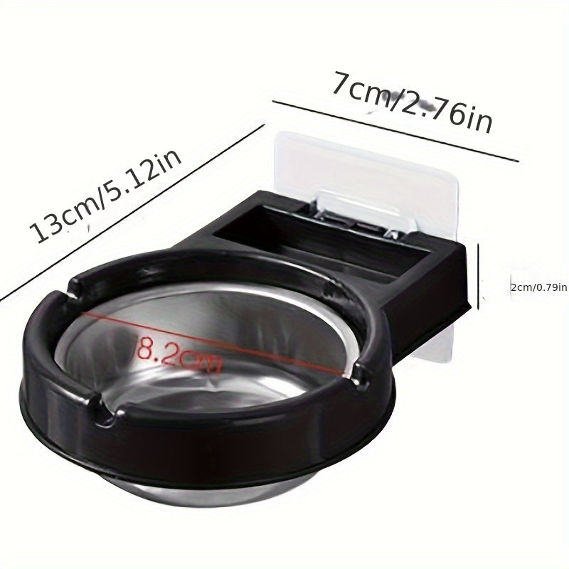 Bathroom Wall-Mounted Ashtray Round Plastic Lid No Drilling
