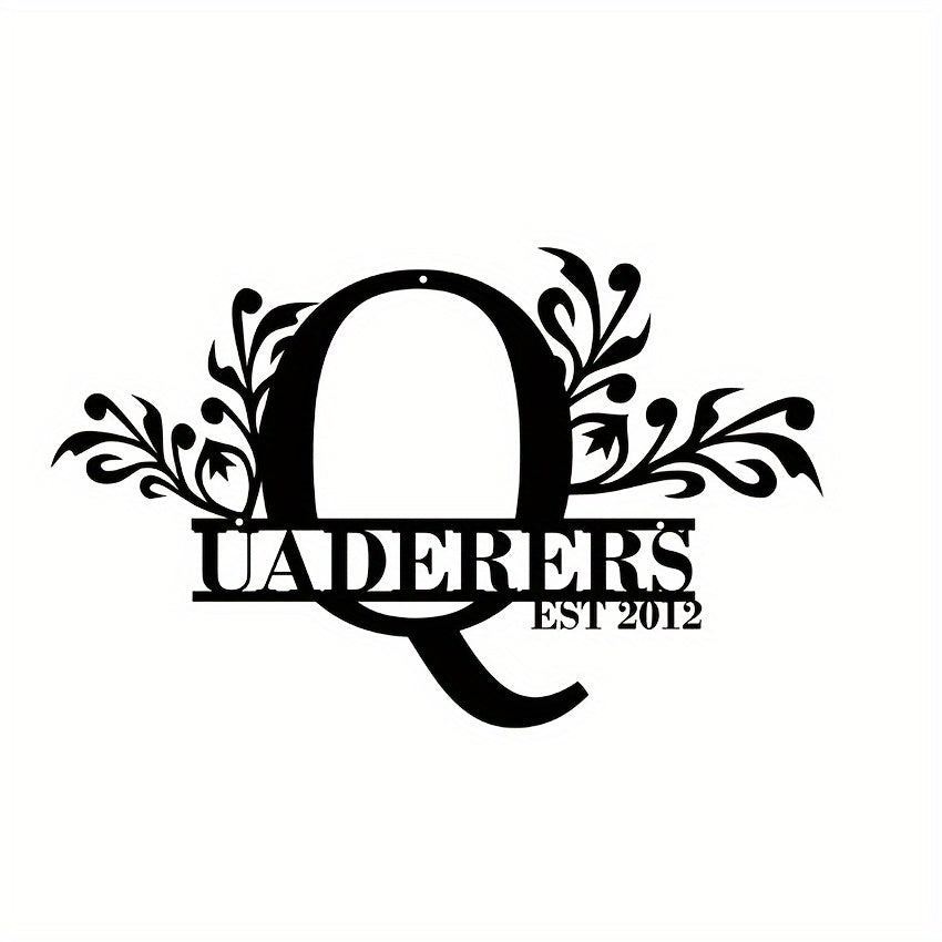 Personalized Metal Family Name Sign Custom Last Name and Date Outdoor Door Hanger