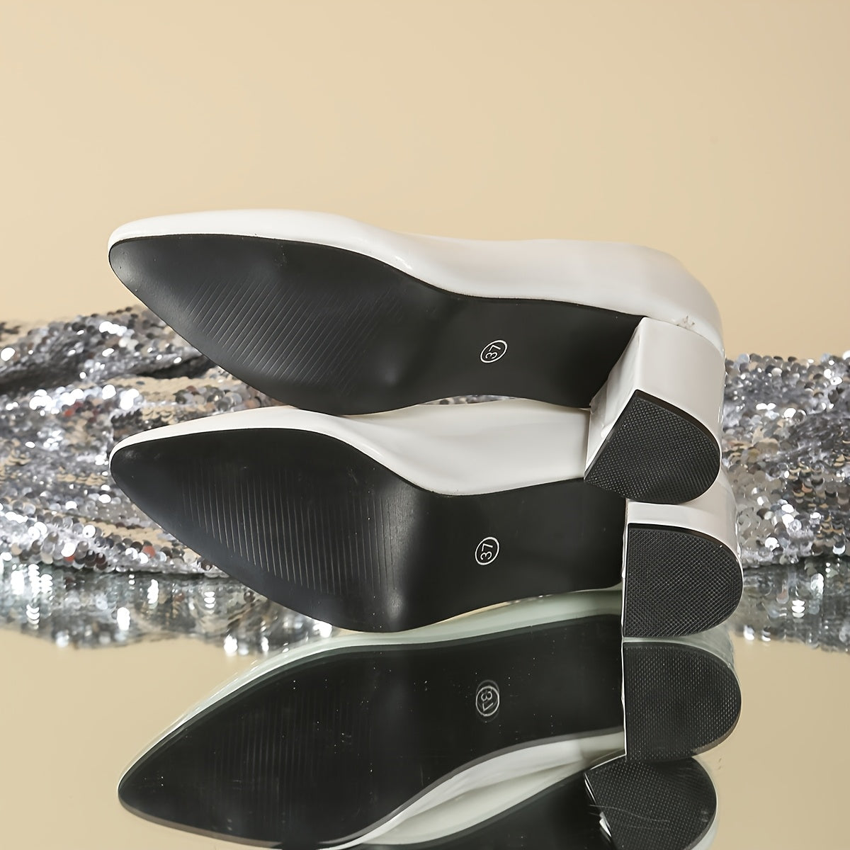 Women's Pointed Toe High Heels for Spring and Autumn with Chunky Heel