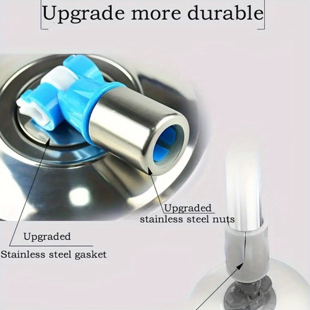 Metal Mop Handle Attachment with Rotating Head for Kitchen and Bathroom Cleaning