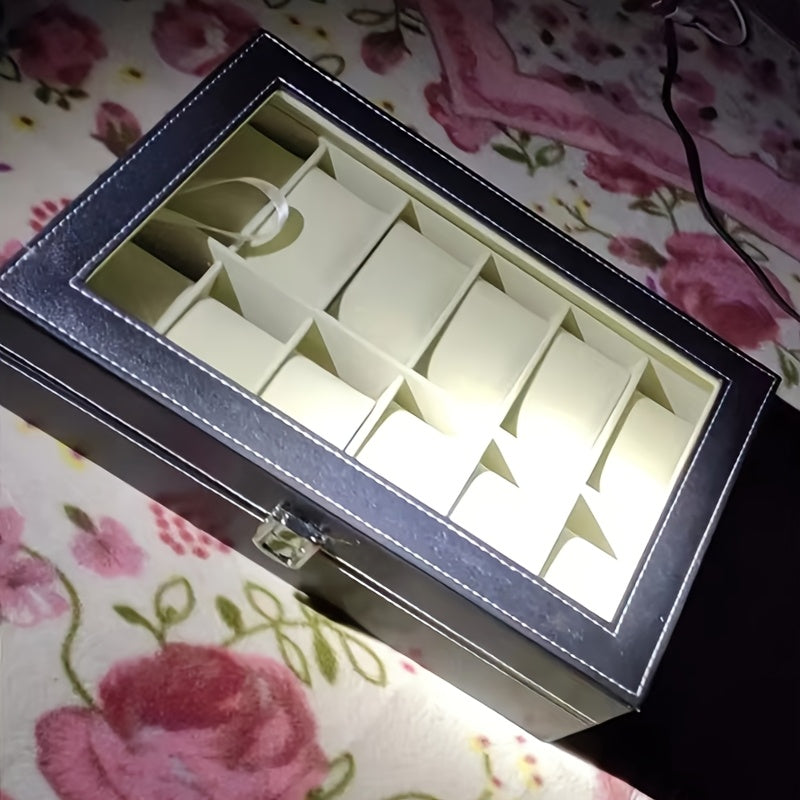 Luxury Travel Watch Storage Box with High Capacity and Retro Design for 6, 10, or 12 Watches