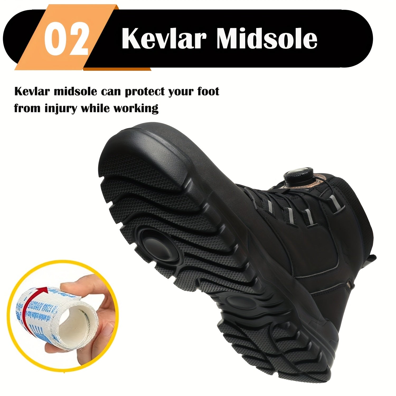 Men's High-Top Work Boots Puncture-Proof Safety Hiking Outdoor Durable