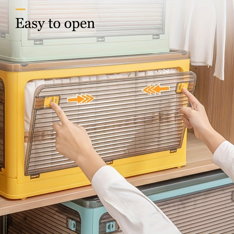 Caja de almacenamiento plegable transparente para ropa, juguetes y mantas