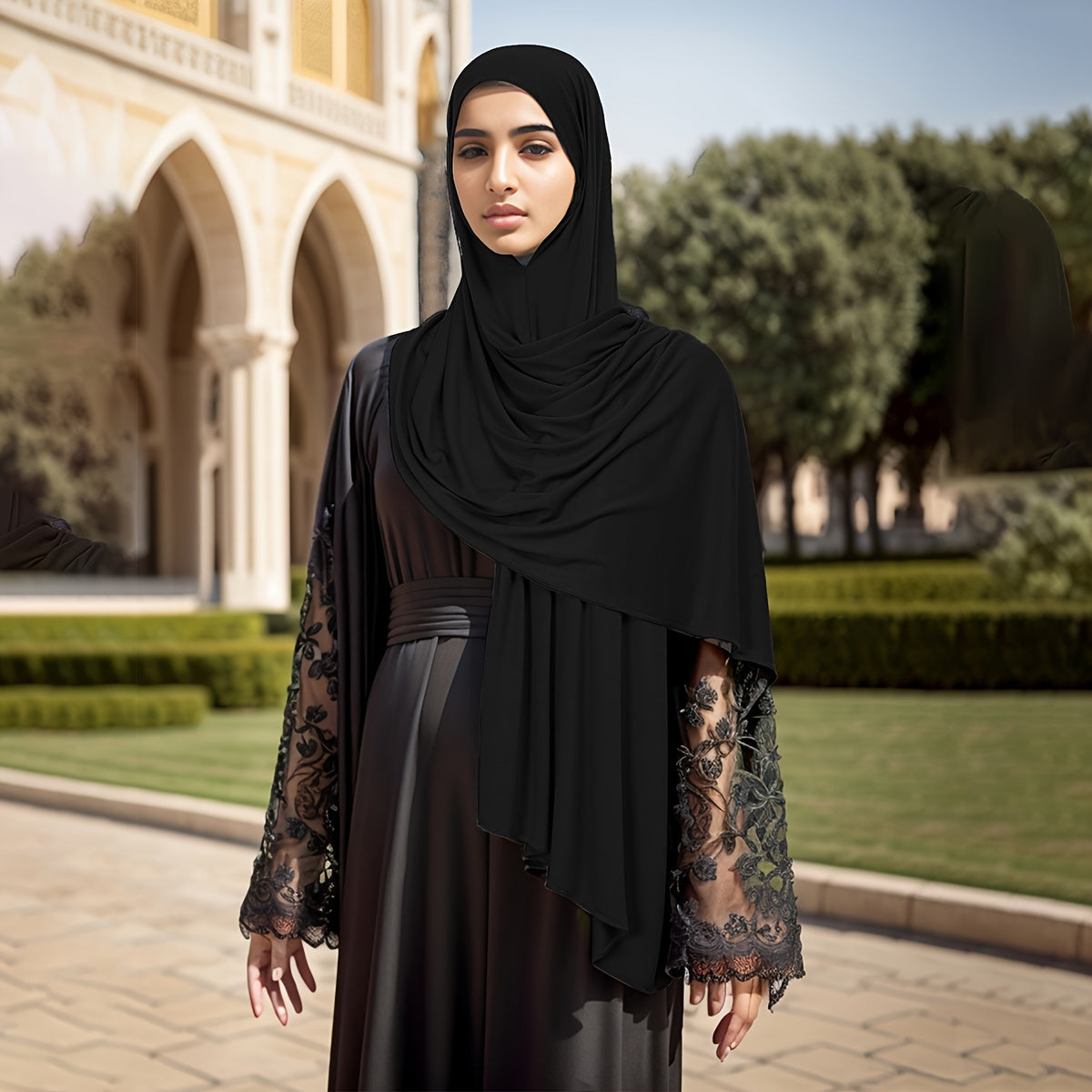 Women's Solid Color Breathable Scarf with Sun Protection and Equal Length Sides