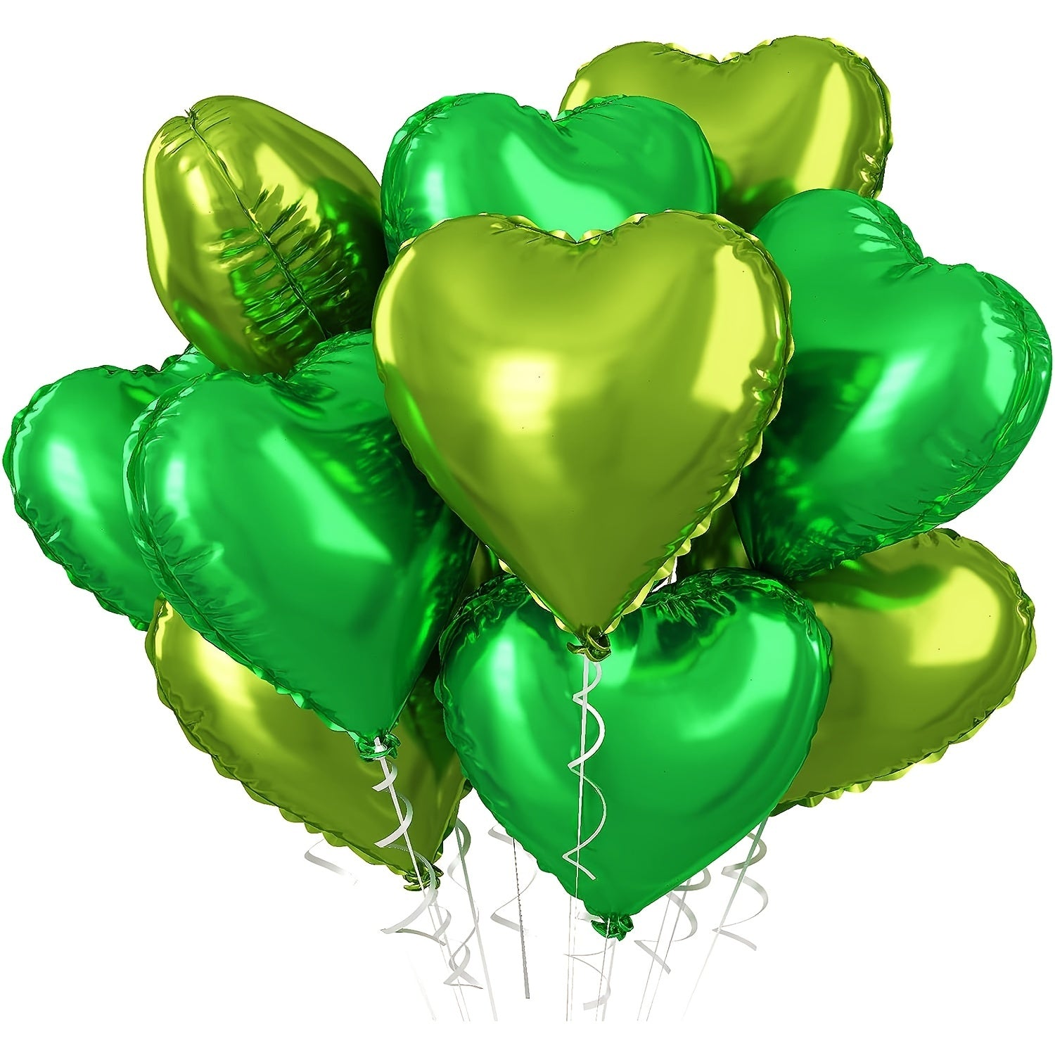 10-Pack Heart-Shaped Aluminum Foil Balloons for Valentine's Day Birthdays and Celebrations