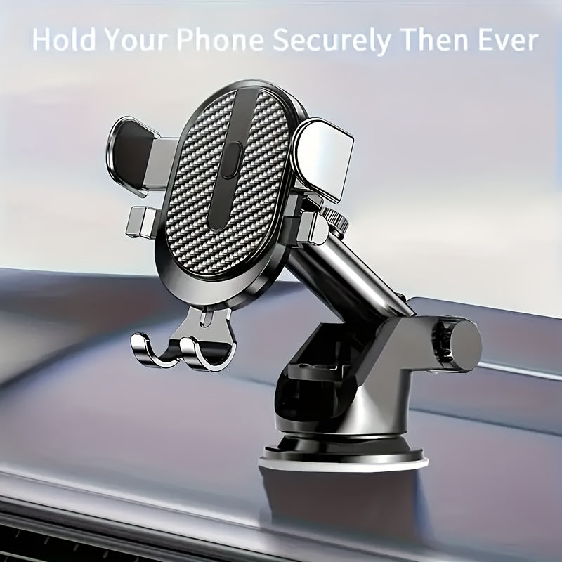 Soporte universal para teléfono de coche con ventosa, telescópico, giratorio y bloqueo automático
