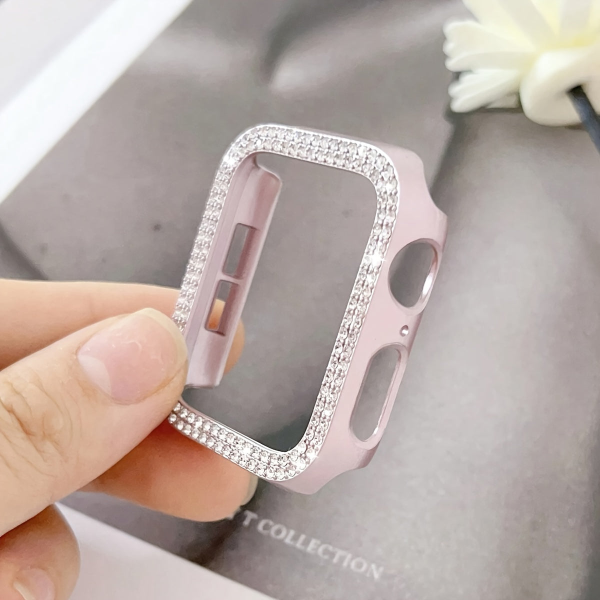 Women's Rhinestone Decor Protective Watch Case for Apple Watch 38-49mm Hard Shell Lightweight