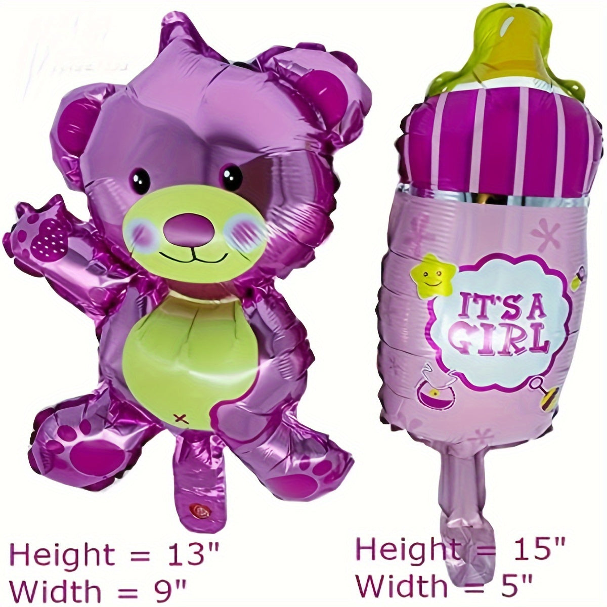 5-Piece Gender Reveal and Birthday Foil Balloon Set for Boys and Girls