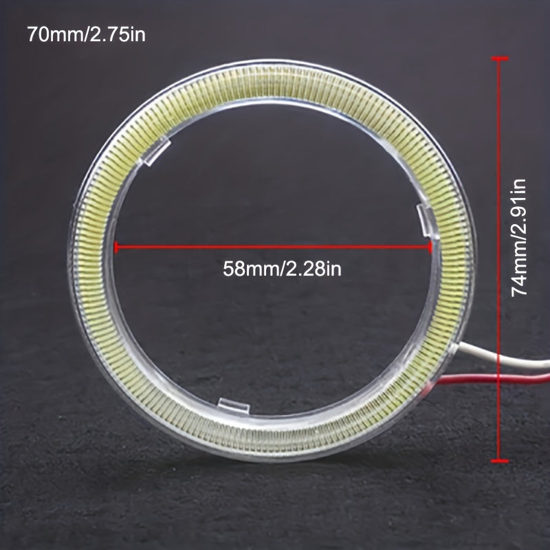 2 piezas 70mm Luces de halo LED en forma de ángel para coche y motocicleta Luces decorativas