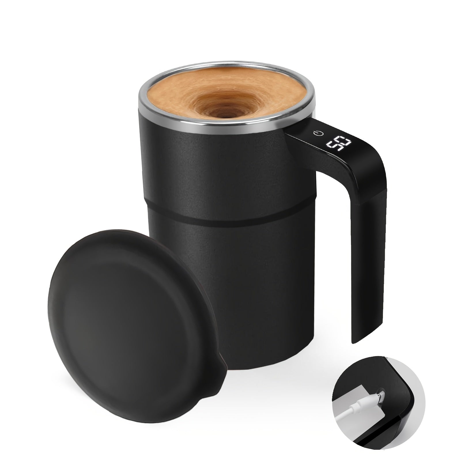 Electric Coffee Stirring Cup USB Rechargeable Magnetic Mixer ABS Material Lithium Polymer Battery