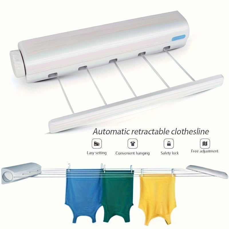 Retractable Clothesline 3.75M Indoor Laundry Line for Clothes Towels and Pants