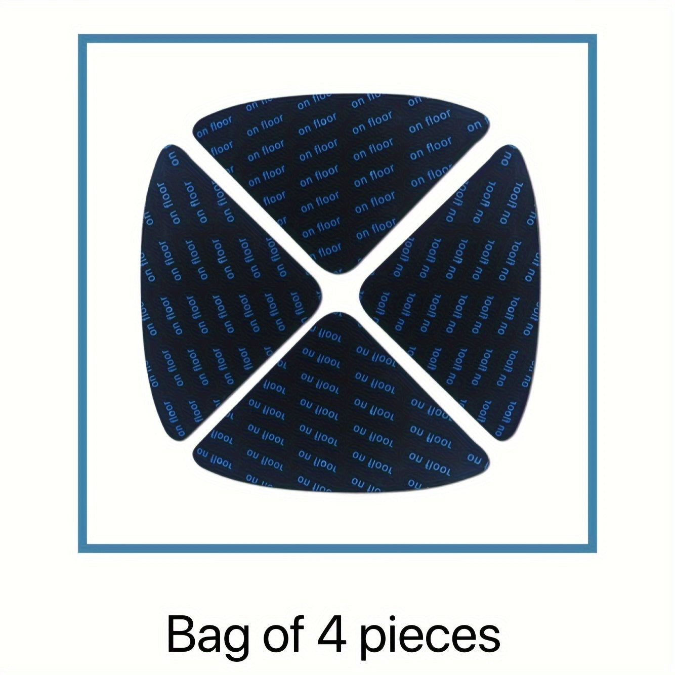 Set of 4 Black Triangular Non-slip Carpet Grippers for Home Decor