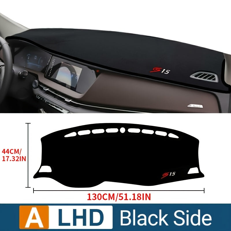 Universal Car Dashboard Cover Anti-UV Sun Shade Non-Slip Black Red Logo