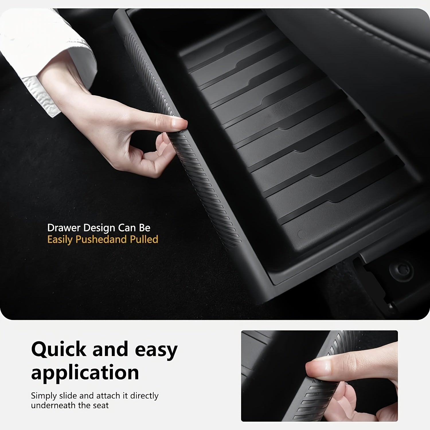 2-комплект водонепроницаемых резиновых органайзеров для хранения под сиденьем для Tesla Model Y