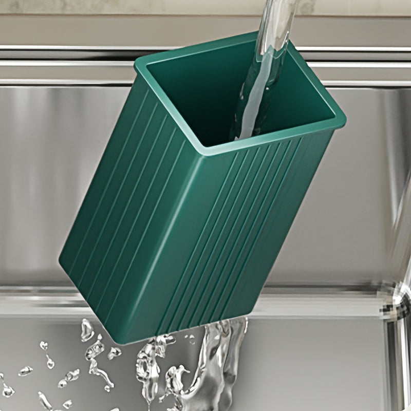 Metal Utensil Organizer with Knife and Fork Storage Draining System