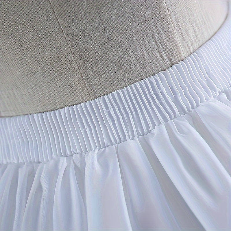 Black and White Lolita Petticoat with Steel Hoop Pleated Cloud Skirt for Women