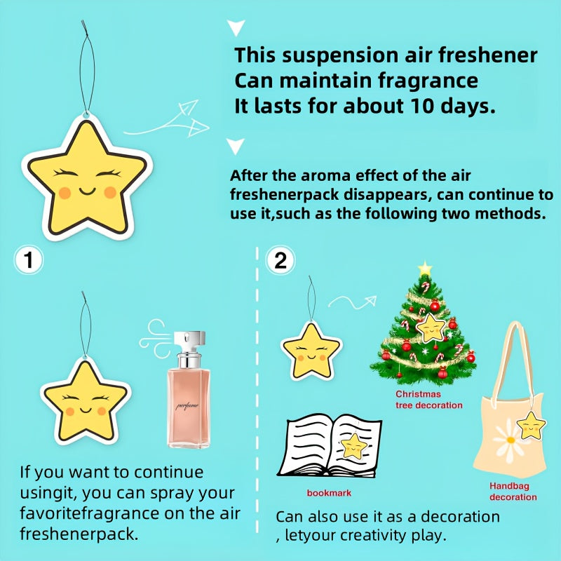 Unisex Paper Scented Car Air Freshener Hanging Decor